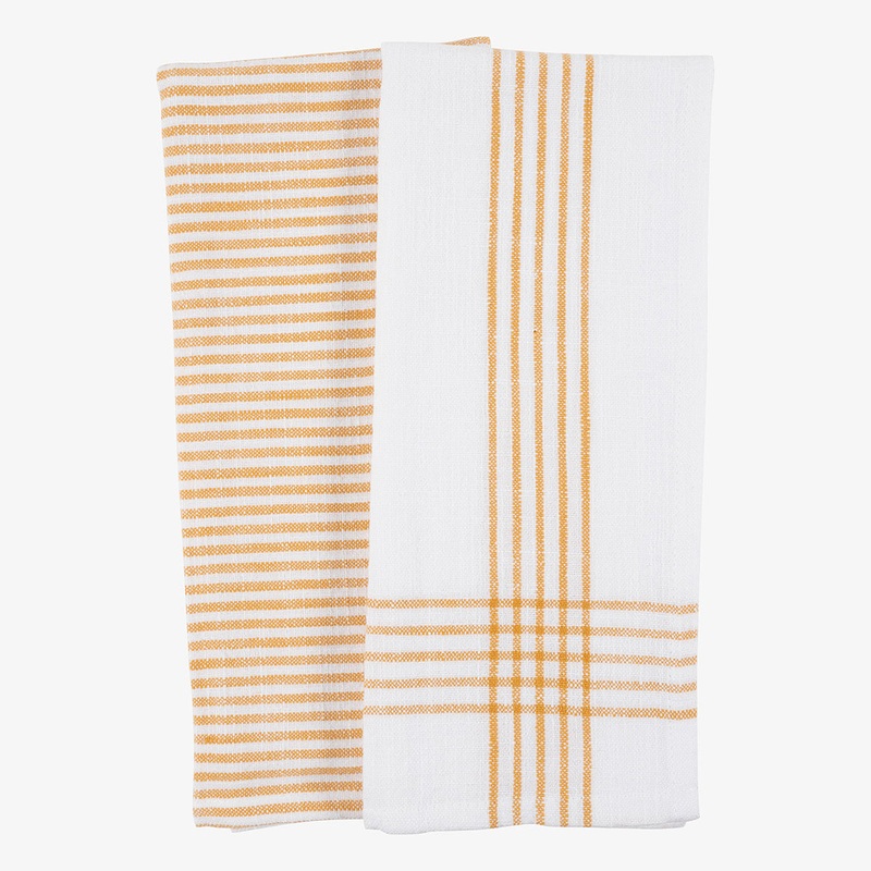 KAF Home Monaco Washed Dish Towels in Ochre