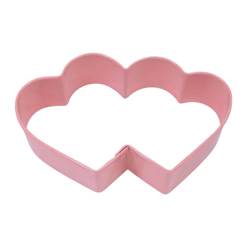 R&M 3.5 Pink Double Heart Cookie Cutter
