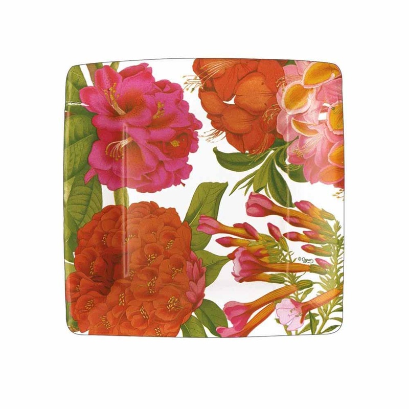 Caspari Jefferson's Garden Study Square Paper Salad & Dessert Plates