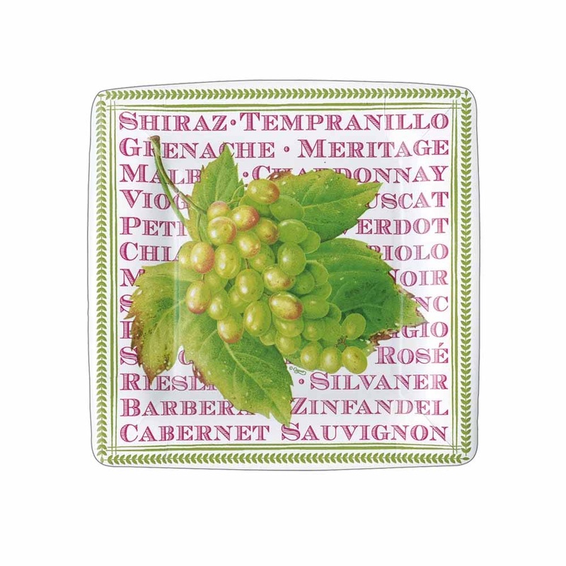 Caspari Vintages Square Paper Salad & Dessert Plates