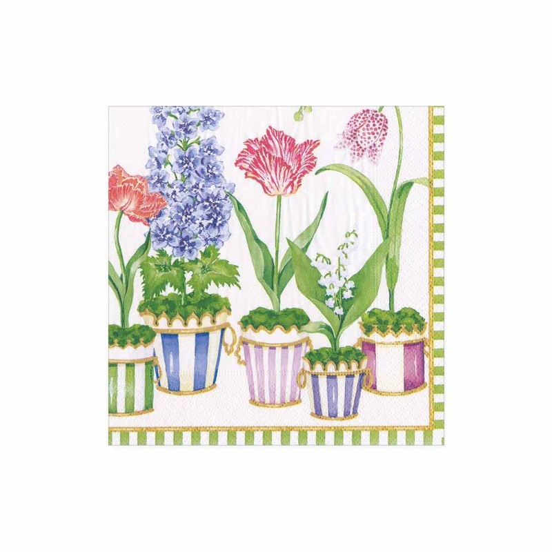 Caspari Window Garden Paper Cocktail Napkins