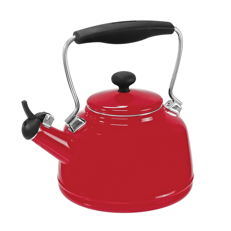 Chantal Enamel-On-Steel 1.7 Quart Vintage Tea Kettle in Chili Red
