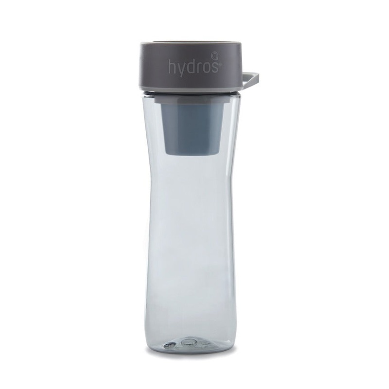 Hydros 20oz Water Filter Bottle in Grey