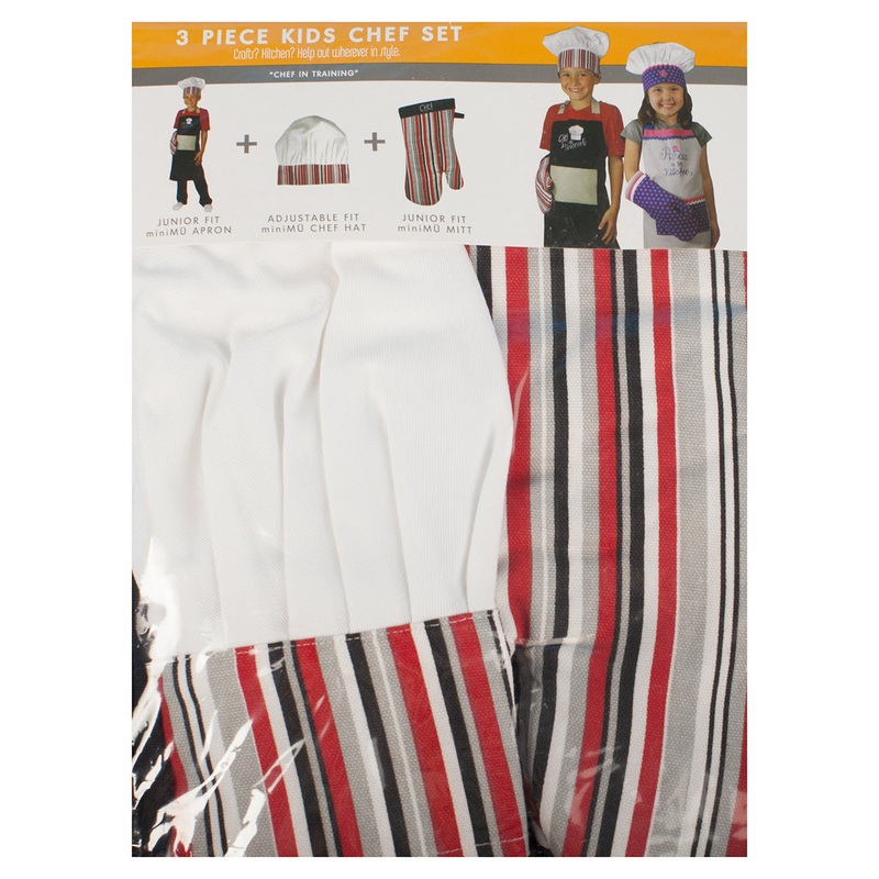 MU Kitchen Apron & Kids Chef Set: Apron, Mitt & Chef Hat