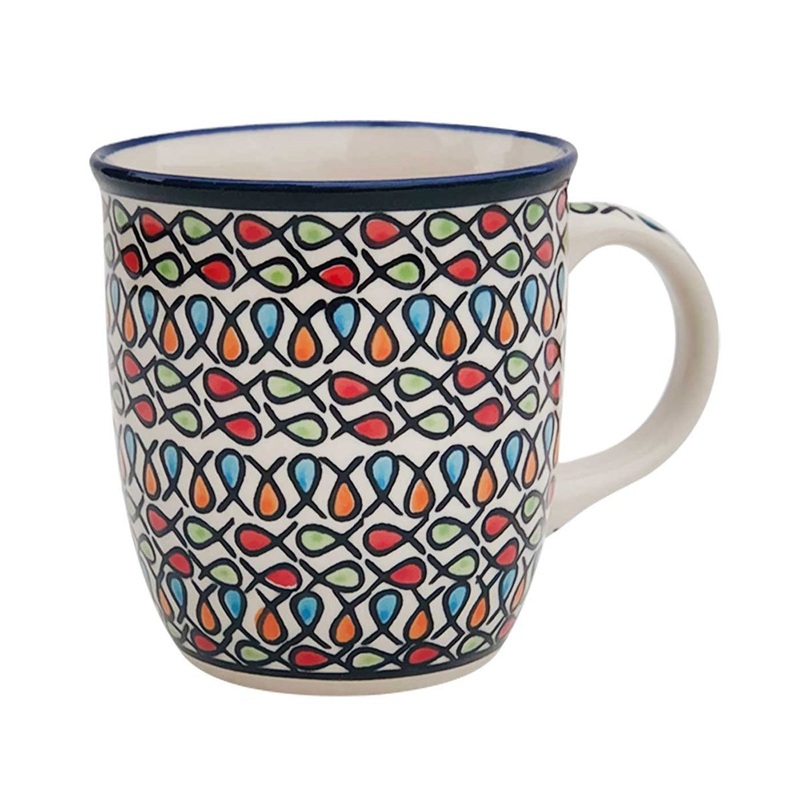 Polish Pottery 12 oz Stoneware Mug Color Me Love