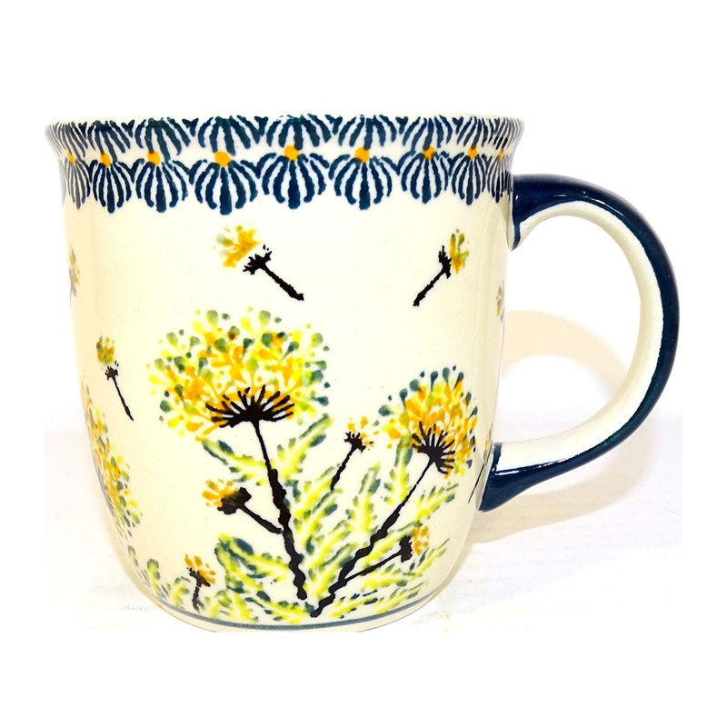 Polish Pottery 12 oz Stoneware Mug Wish