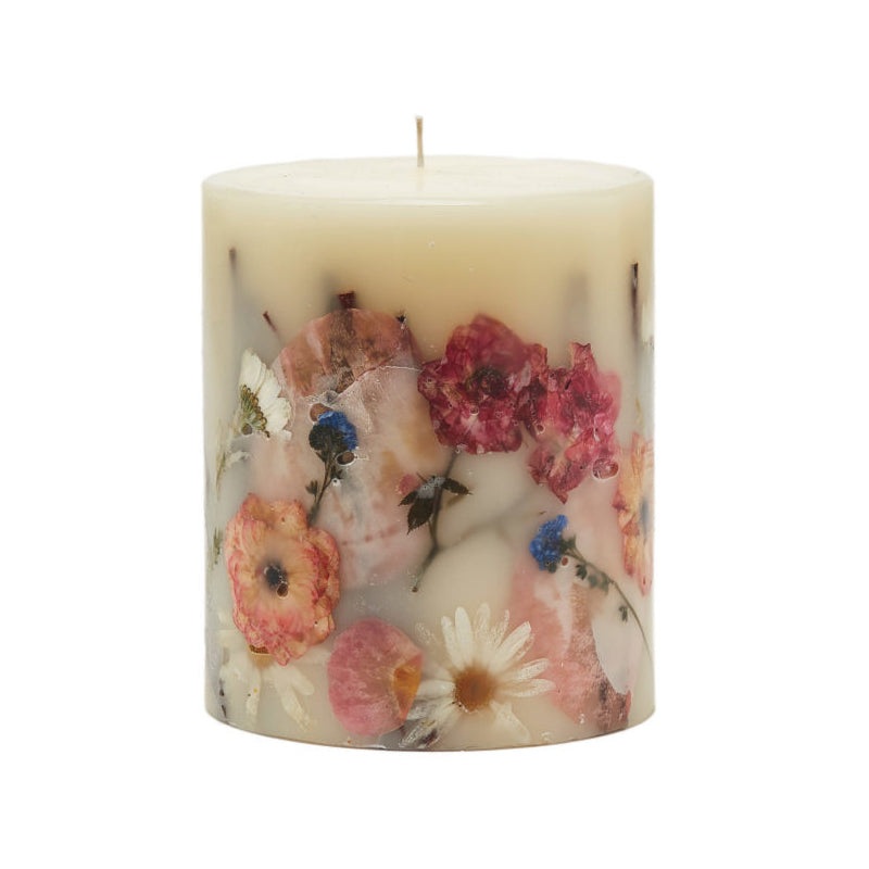 Rosy Rings Apricot Rose Small Round Botanical Candle