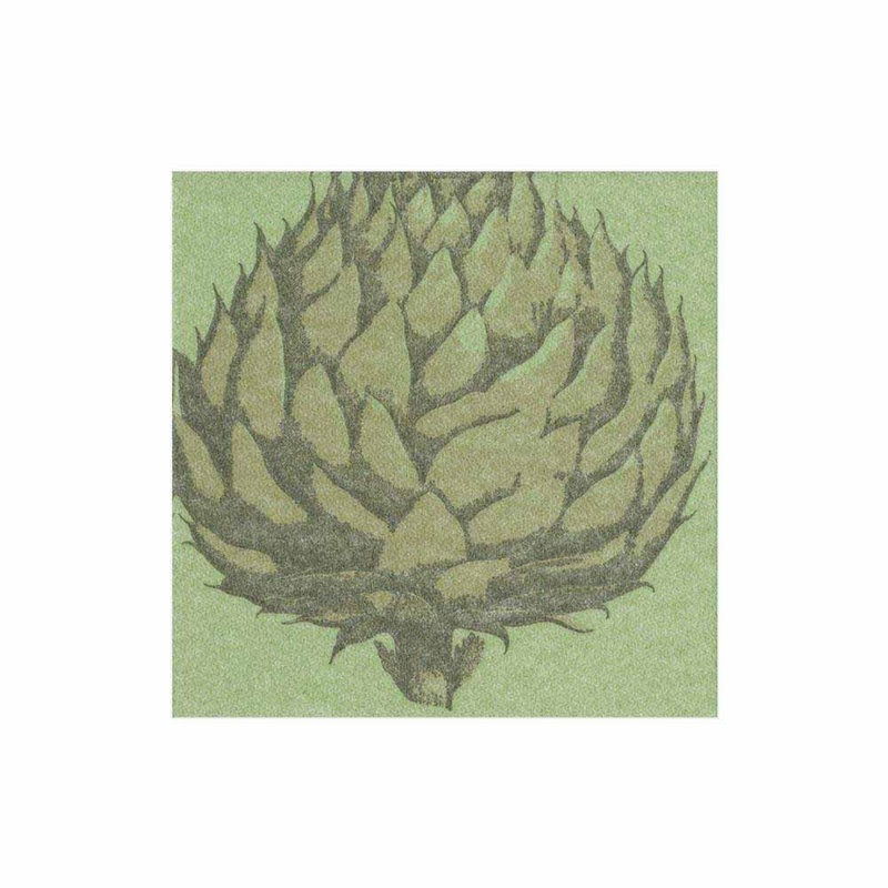Caspari Etched Artichoke Paper Linen Cocktail Napkins