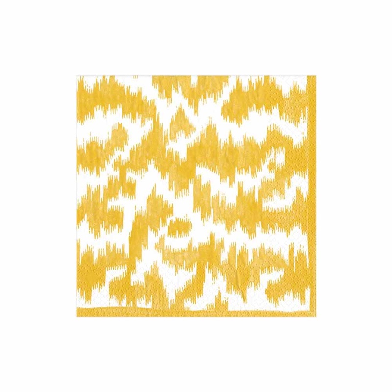 Caspari Modern Moir Paper Cocktail Napkins in Yellow