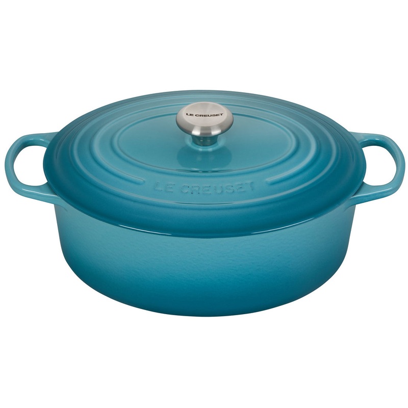 Le Creuset Enameled Cast Iron Signature 6 3/4 Quart Oval Dutch Oven in Caribbean