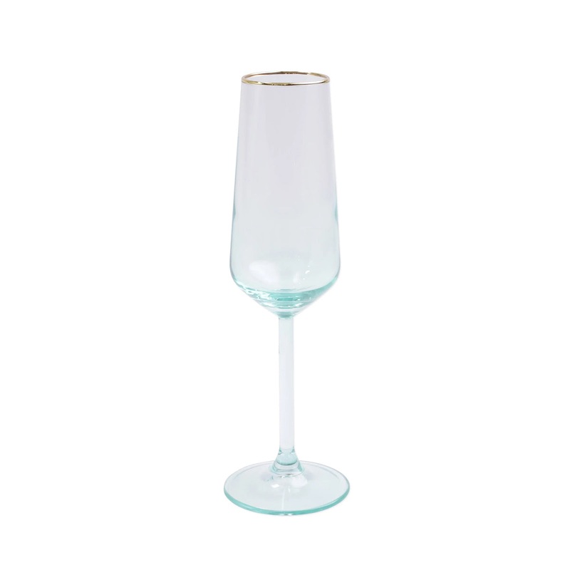 Viva By Vietri Rainbow Champagne Flute in Green