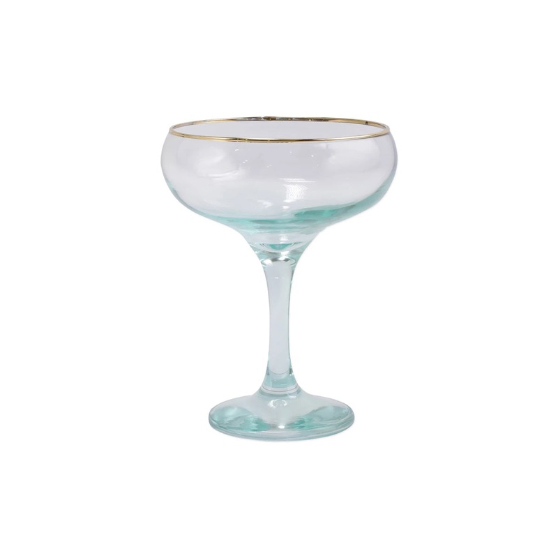 Viva By Vietri Rainbow Coupe Champagne Glass in Green