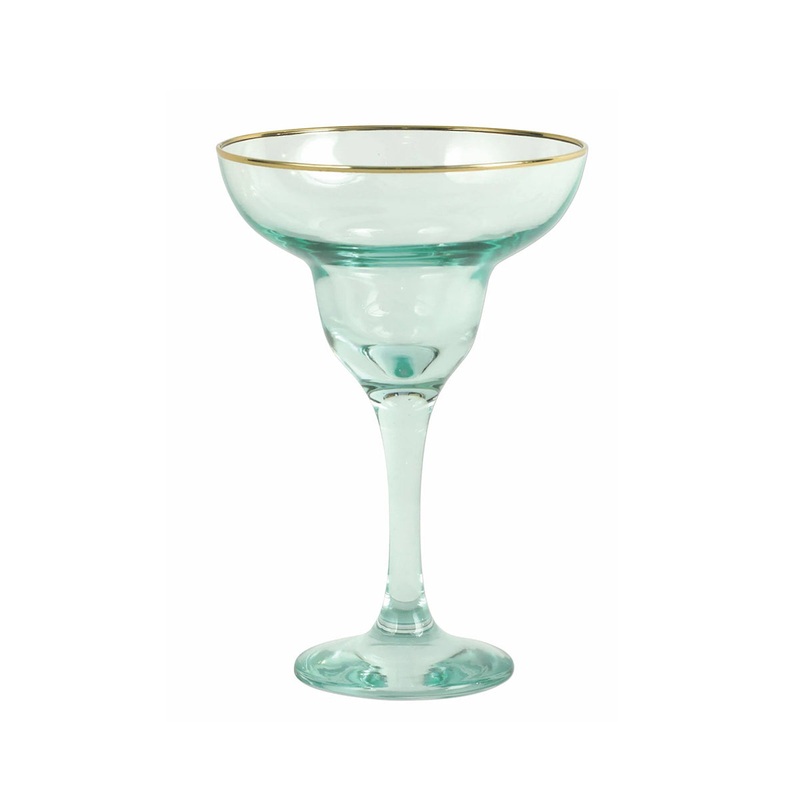 Viva By Vietri Rainbow Margarita Glass in Green