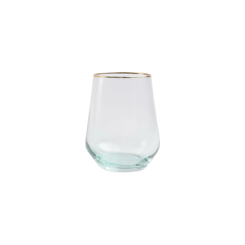 Viva By Vietri Rainbow Stemless Wine Glass in Green