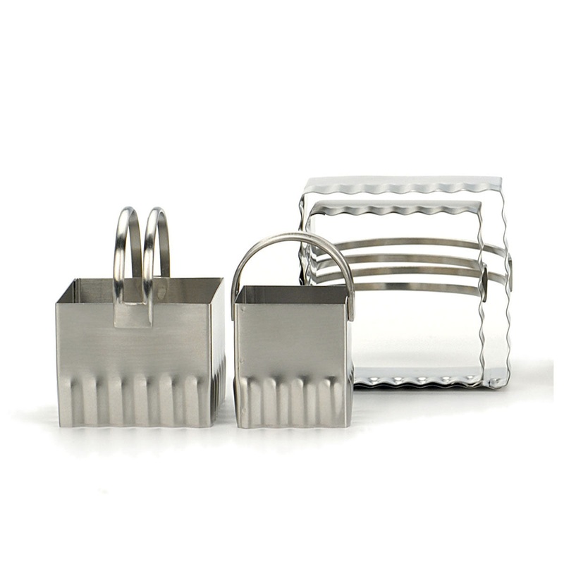 RSVP International Square Rippled Biscuit Cutters Set of 4