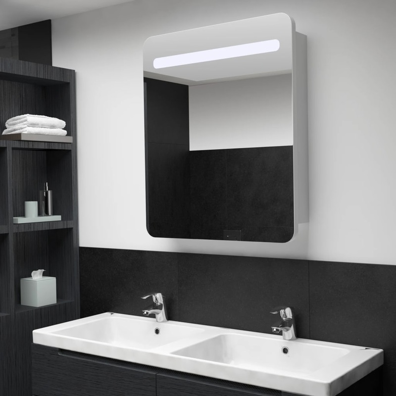 Armoire de salle de bain  miroir LED 68x9x80 cm