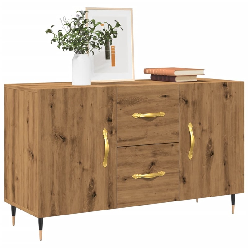 Buffet chne artisanal 100x36x60 cm bois d'ingnierie