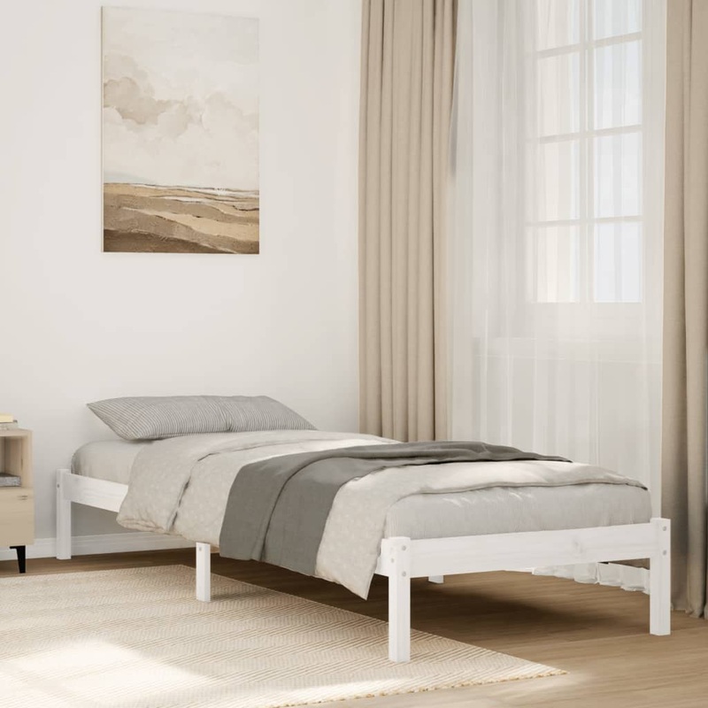 Cadre de lit extra long sans matelas 90x210 cm bois massif pin