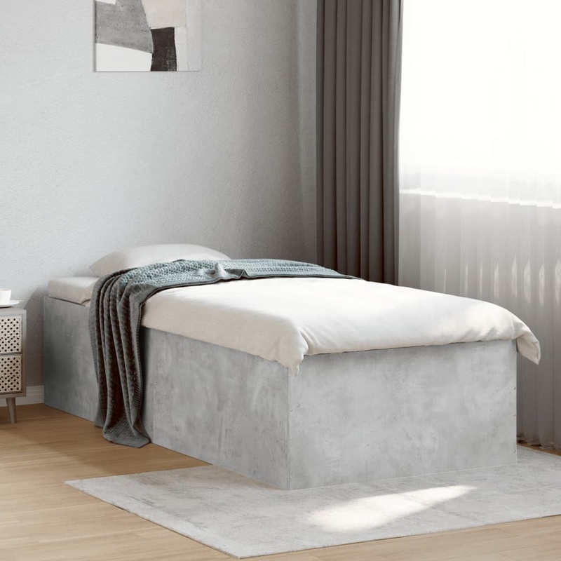 Cadre de lit sans matelas gris bton 90x190 cm
