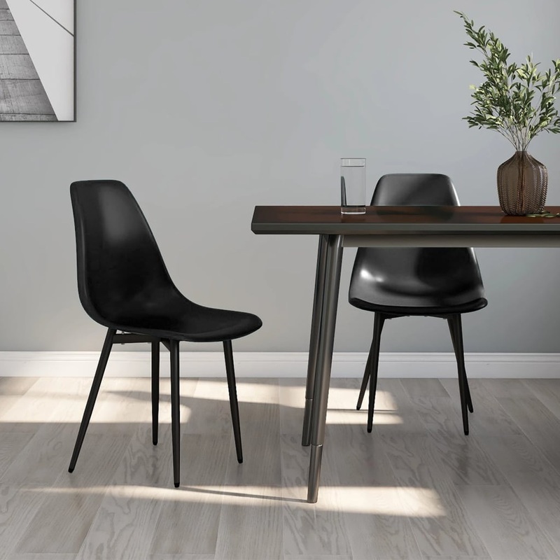 Chaises  manger lot de 2 noir PP