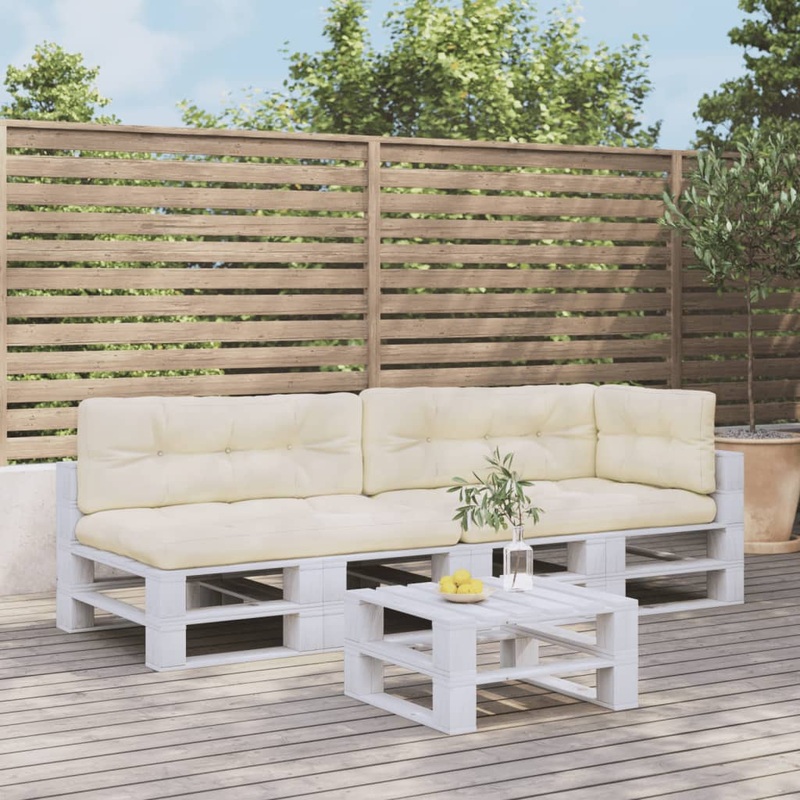 Coussins de palette lot de 5 crme tissu