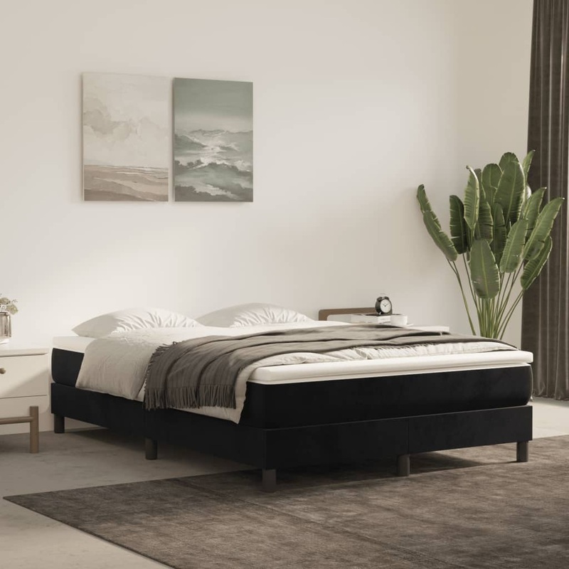 Matelas de lit  ressorts ensachs noir 140x220x20 cm velours