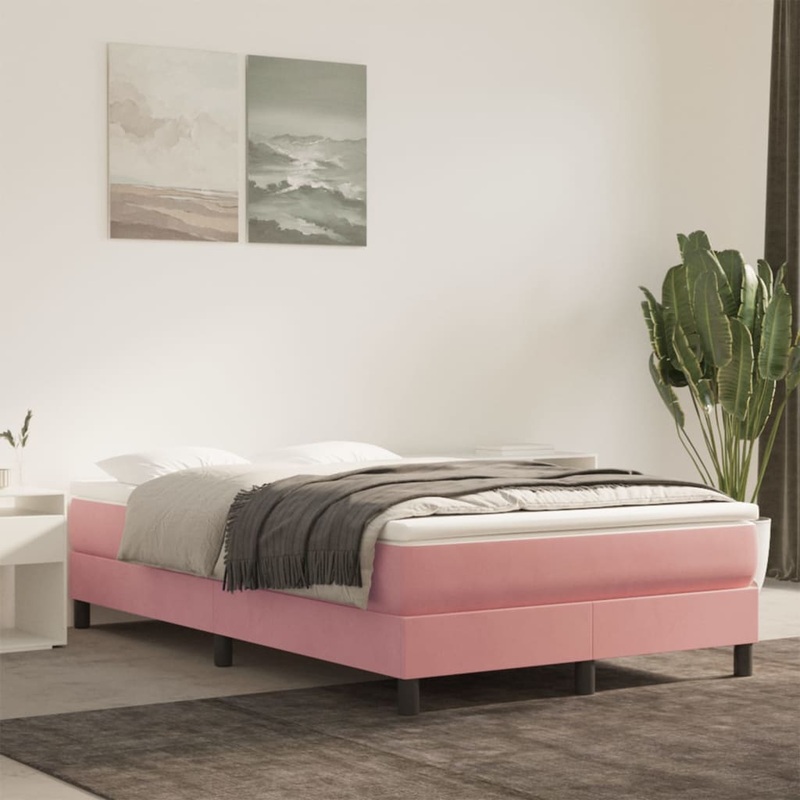 Matelas de lit  ressorts ensachs rose 120x210x20 cm velours