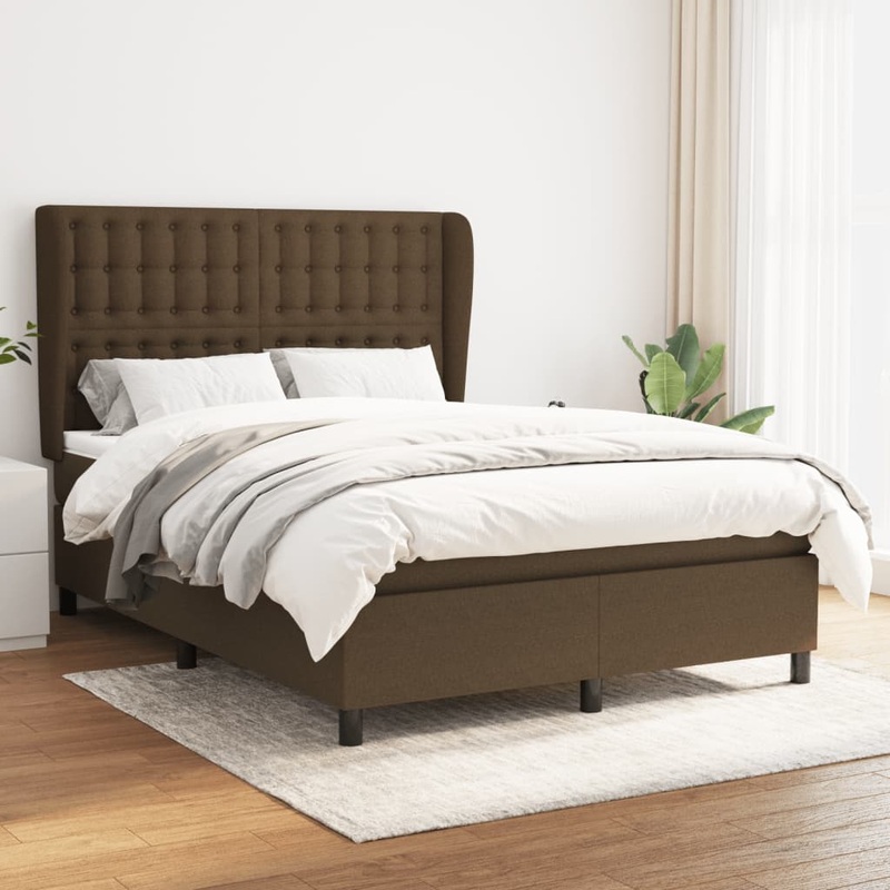 Sommier  lattes de lit avec matelas Marron fonc 140x190 cm