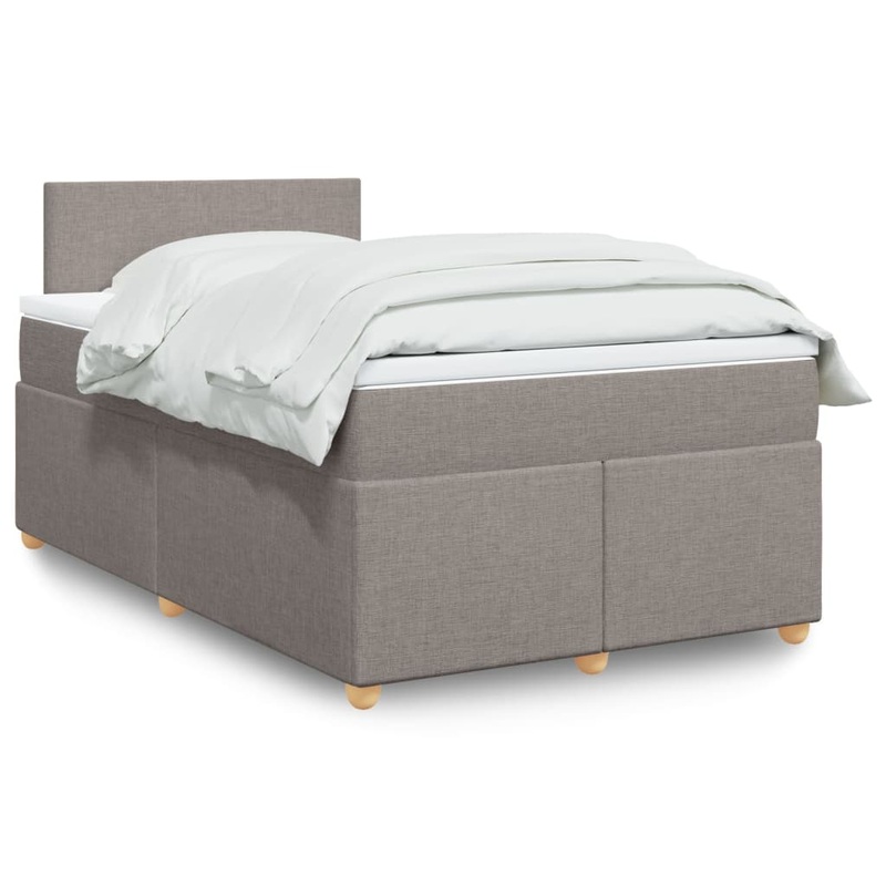 Sommier  lattes de lit avec matelas taupe 120x190 cm tissu