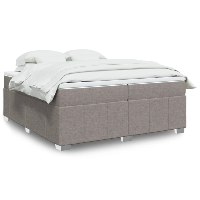 Sommier  lattes de lit avec matelas Taupe 200x200 cm Tissu
