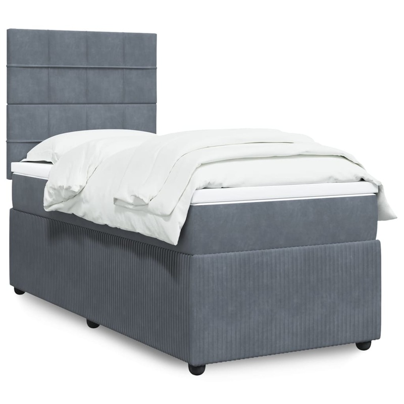 Sommier  lattes de lit et matelas Gris fonc 90x200 cm Velours