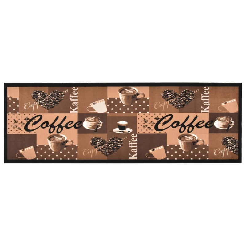 Tapis de cuisine lavable Marron caf 60x180 cm